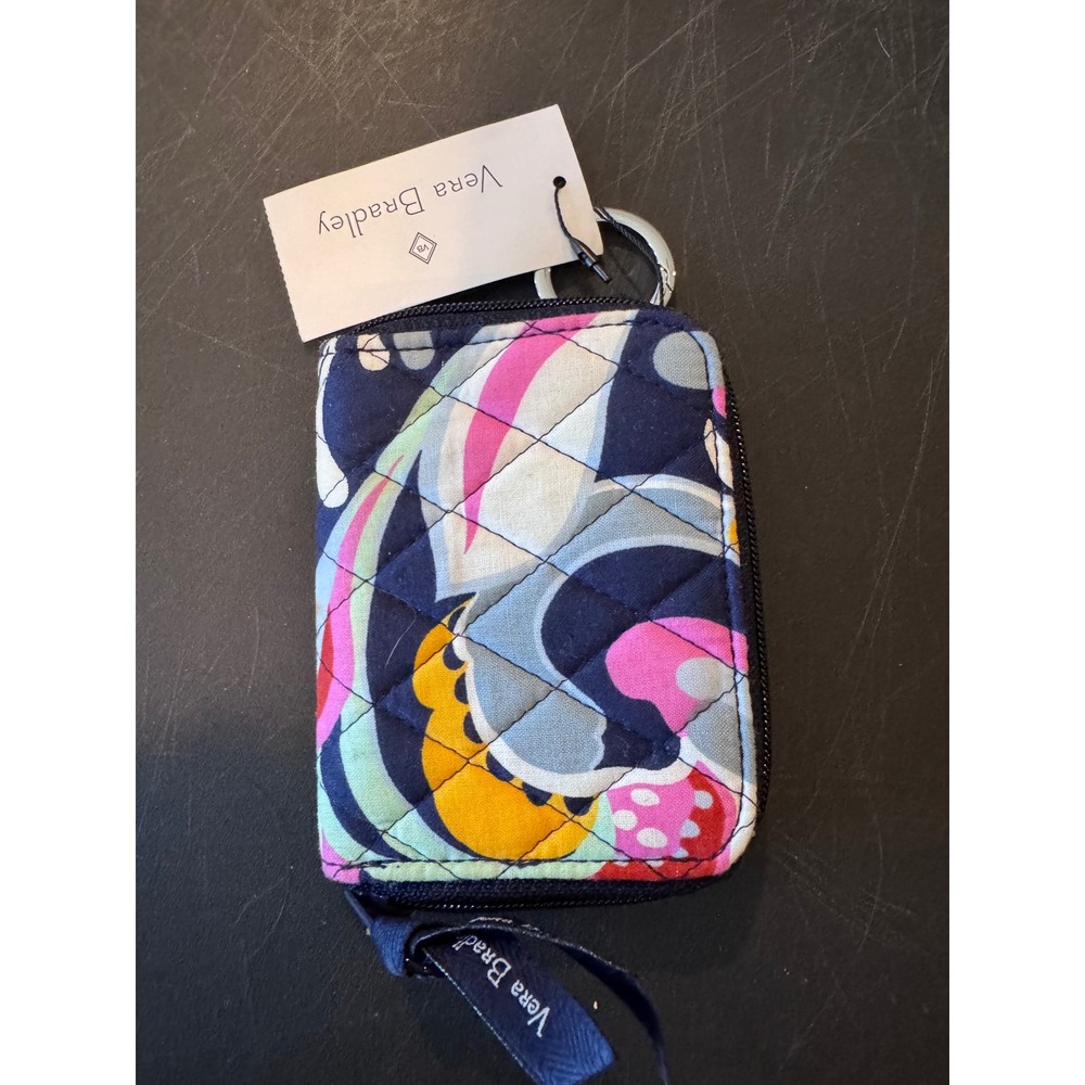 Vera Bradley RFID Petite Zip-Around Wallet Mod Paisley Quilted Cotton ID NWT - Picture 3 of 3